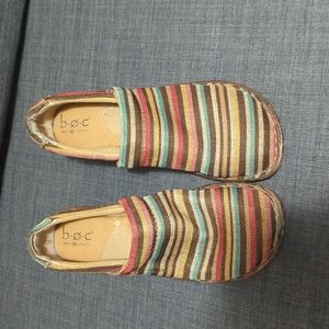 9.5 colorful born concept striped clogs